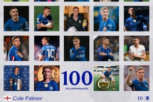 4700萬歐購入已45球28助攻！切爾西官推紀(jì)念帕爾默百場(chǎng)里程碑