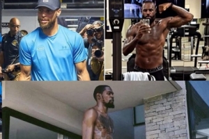 美媒調侃詹杜庫訓練照：相比老詹&庫里 杜蘭特的身材仍像新秀