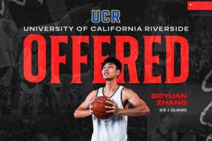 加油~旅美新星張博源獲得NCAA一級聯盟加州大學河濱分校的offer