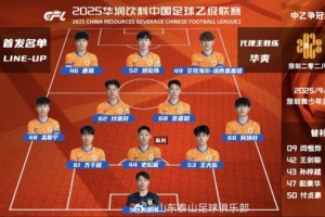 中乙聯賽第26輪爭冠組山東泰山B隊客場深圳二零二八隊首發陣容