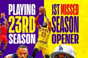 連戰22年揭幕戰紀錄告破！美媒：時光老人追上了將滿41歲的老詹