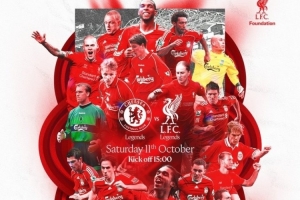 利物浦官推曬海報：今晚利物浦傳奇隊客戰切爾西傳奇隊！