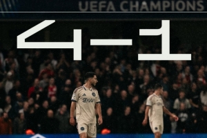 阿賈克斯隊史第2次在歐戰上半場丟4球，上次還是1958年2月