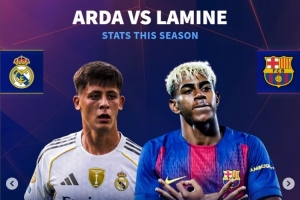 德轉對比本賽季關鍵數據：居萊爾12場3球5助攻 亞馬爾7場3球5助攻