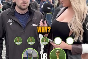 男球迷根本不敢看！利茲聯火辣女記者采訪球迷??
